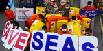 환경단체, 일본 원전 오염수 해양 방류 결정 규탄 퍼포먼스