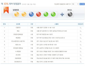 ��725ȸ �ζ� 1�� ��÷�� 11��...��÷���� �� ��÷��Ҵ�?