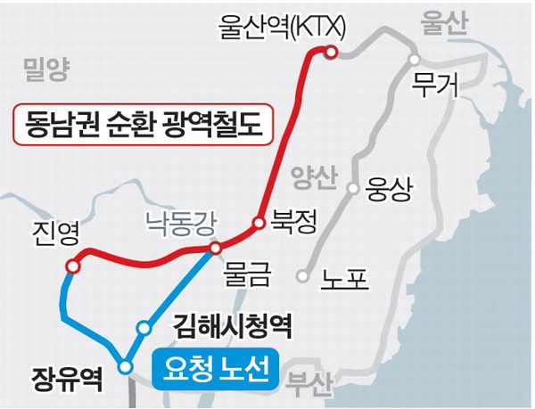 "동남권 광역철도에 김해시청·장유역도" - 뉴스 썸네일 이미지